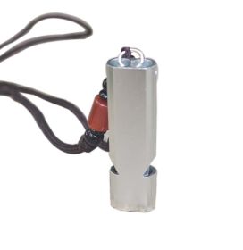 Sliver Emergency Whistles with Lanyard Double Tubes